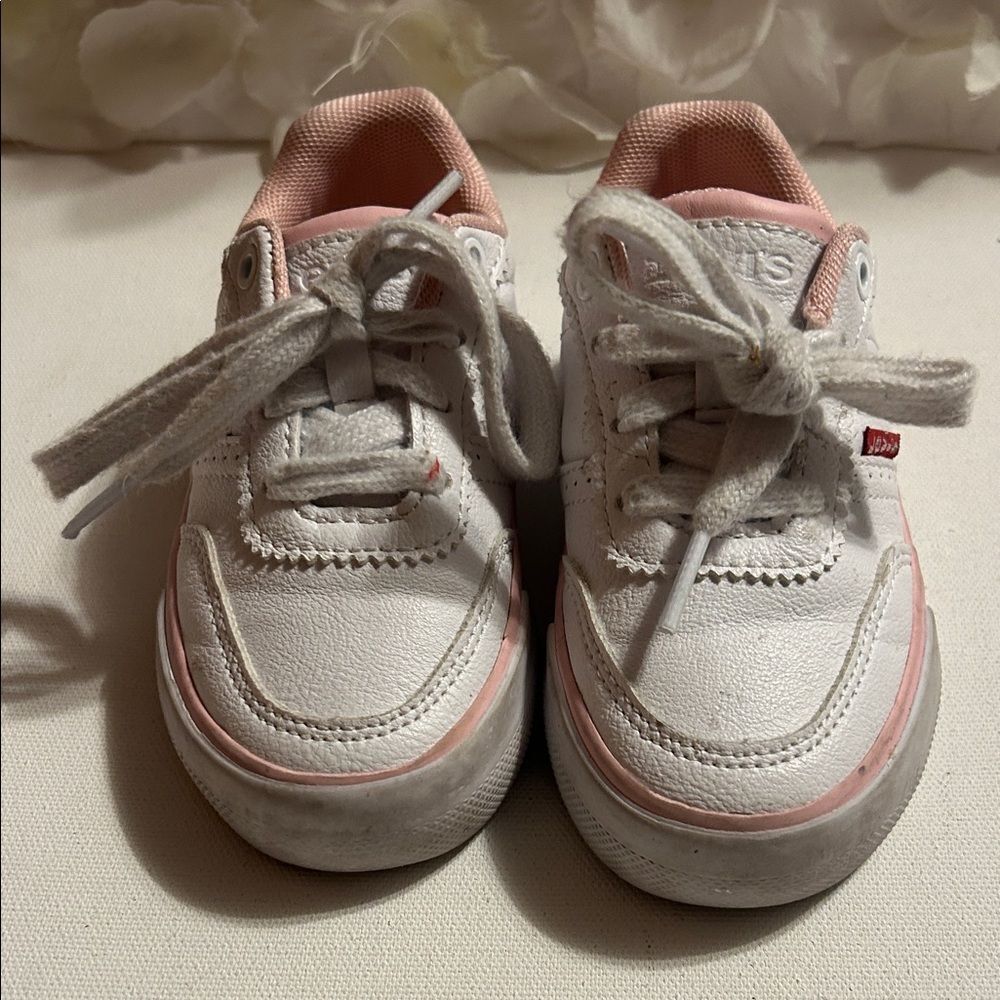 Levi's Kids White and Pink Sneakers